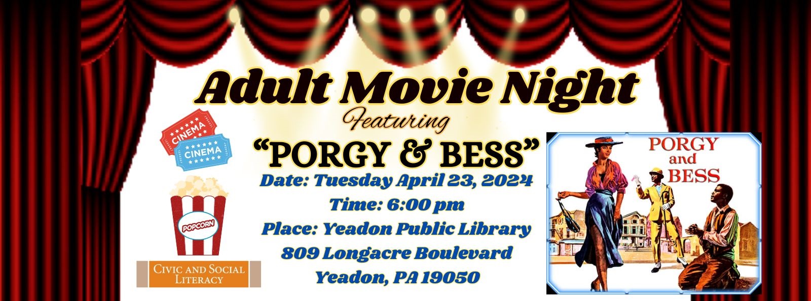 Porgy & Bess Adult Movie Night